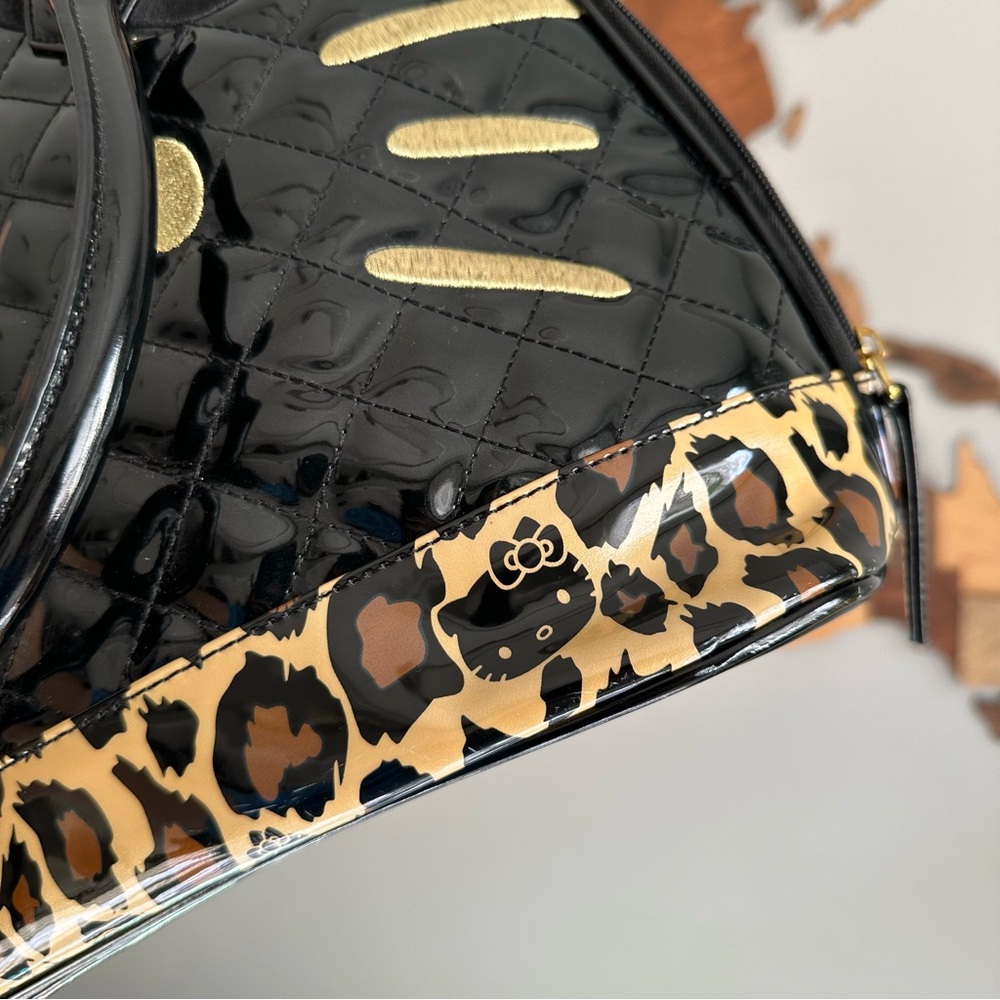 LOUNGEFLY Sanrio Hello Kitty Patent Leather Satchel Leopard Quilted Y2K Handbag - Picture 9 of 9